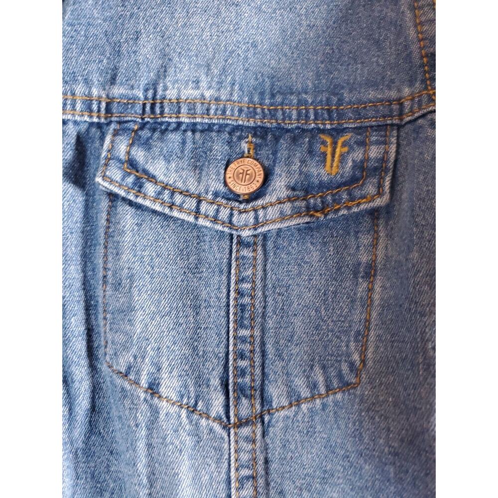 Frye Shirt Dress Women's Small Blue Denim Long Sleeve Button Front Tunic Pockets - Picture 11 of 15